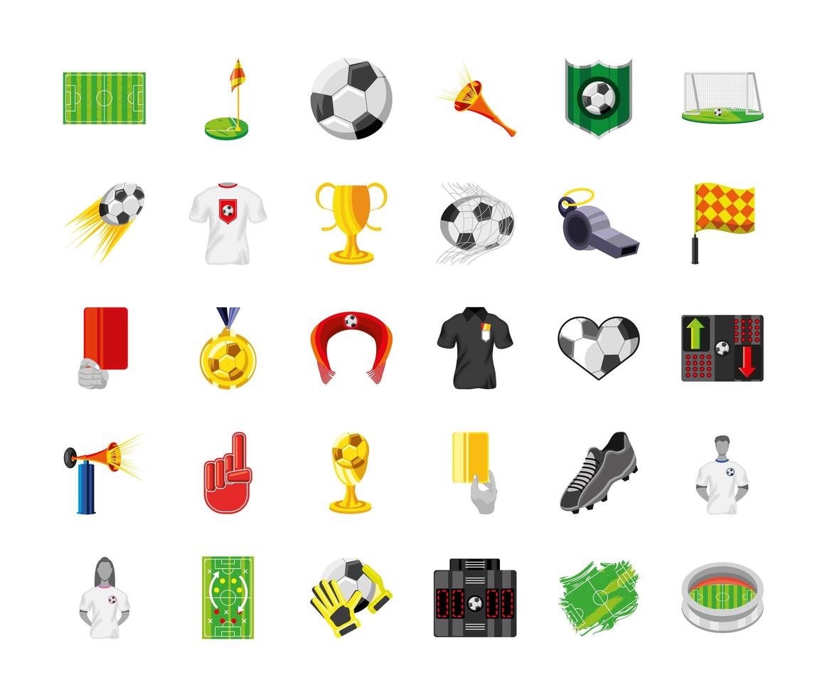 voetbal kampioenschap set vector