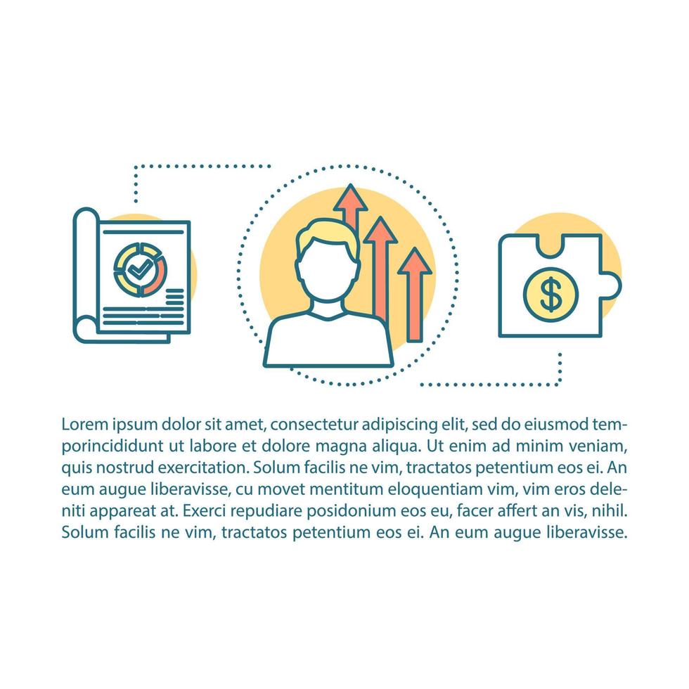 vaardigheid verbetering concept lineaire afbeelding vector