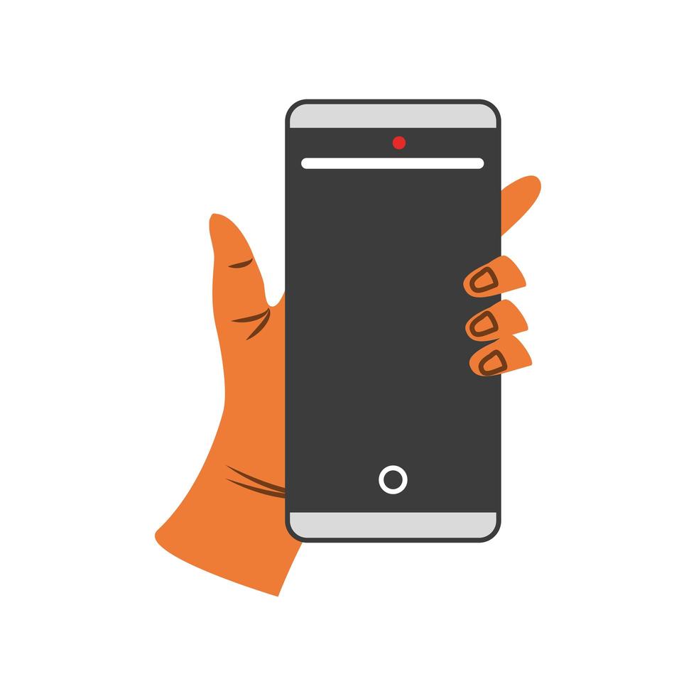 linkerhand met smartphone vector