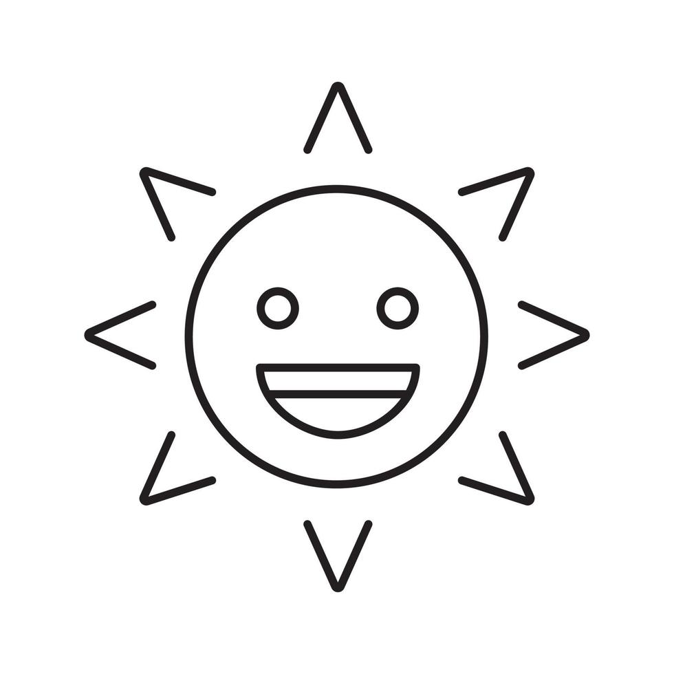 lachen zon glimlach lineaire pictogram. goed gezind. gelukkig zongezicht met glimlach. dunne lijn illustratie. zomer contour symbool. vector geïsoleerde overzichtstekening