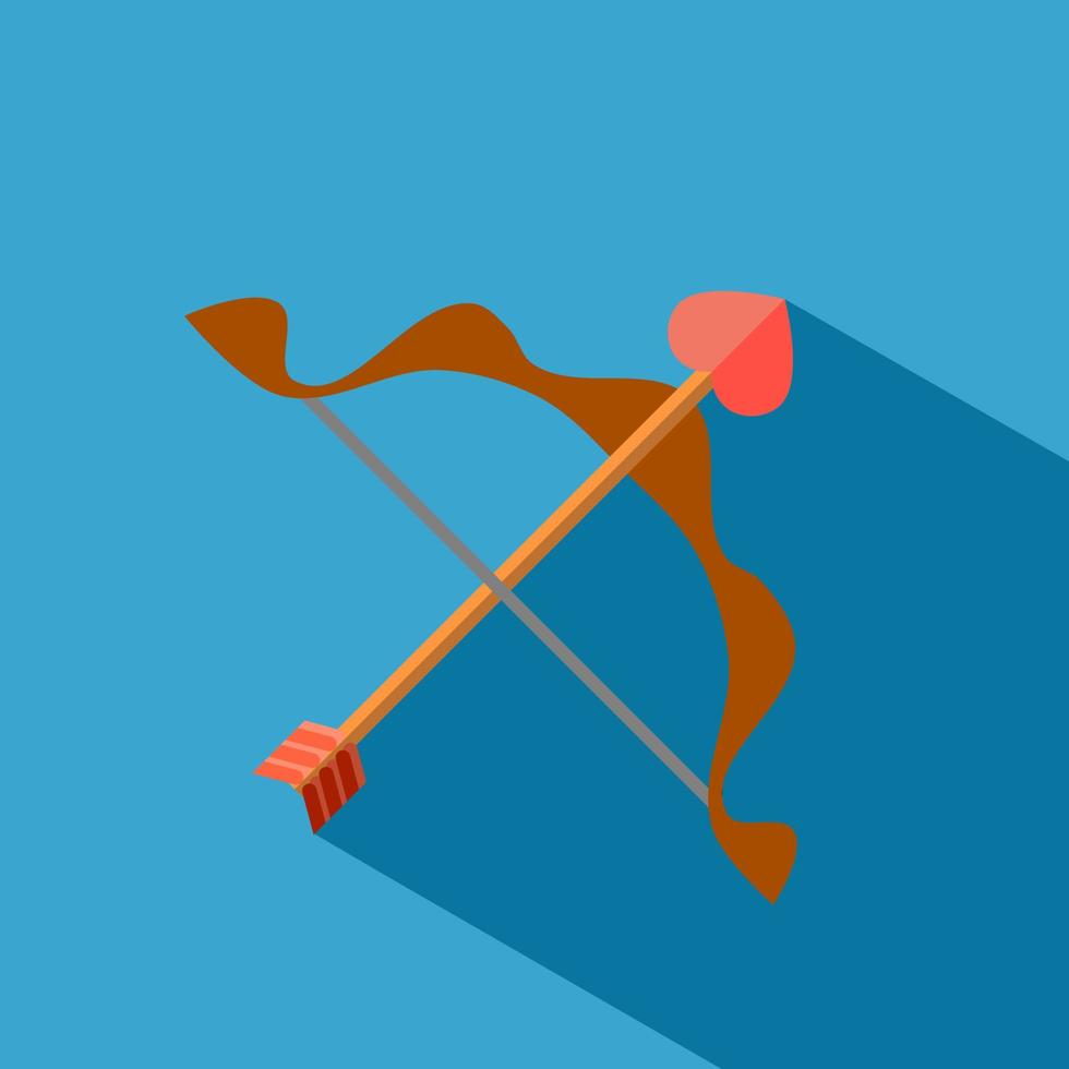 platte pictogram pijl en boog cupido vector