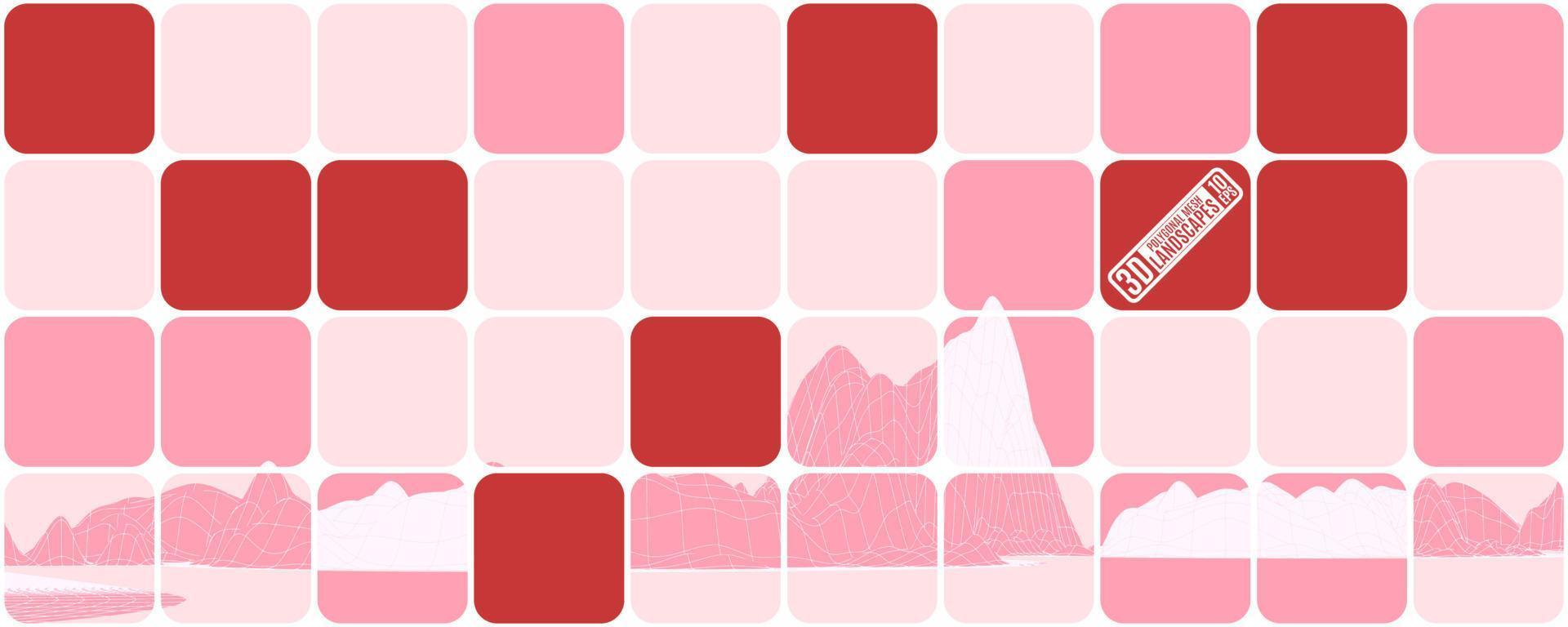 roze abstractie. mozaïek veelhoekige bergen en kubussen. stock afbeelding vector