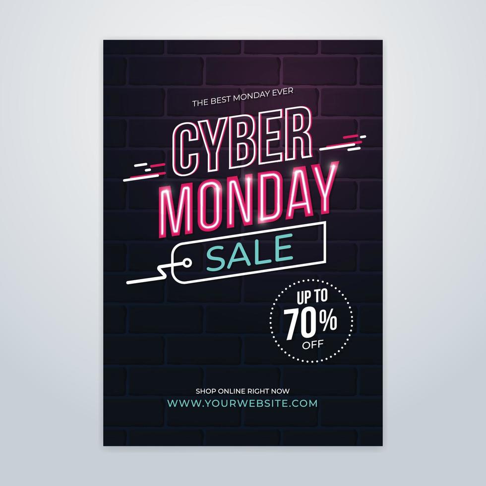 cyber maandag verkoop poster sjabloon vector