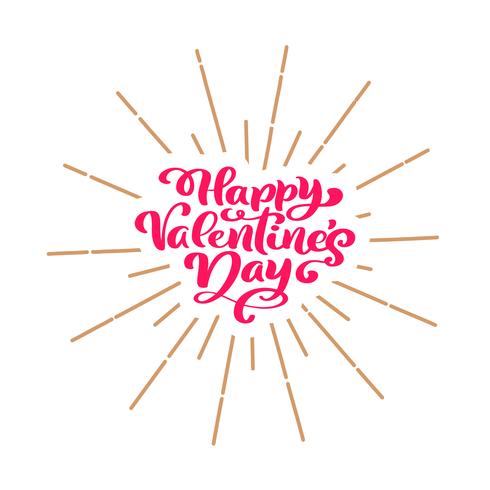 Happy Valentines Day typografie poster met handgeschreven kalligrafie tekst, geïsoleerd op een witte achtergrond. Vector illustratie