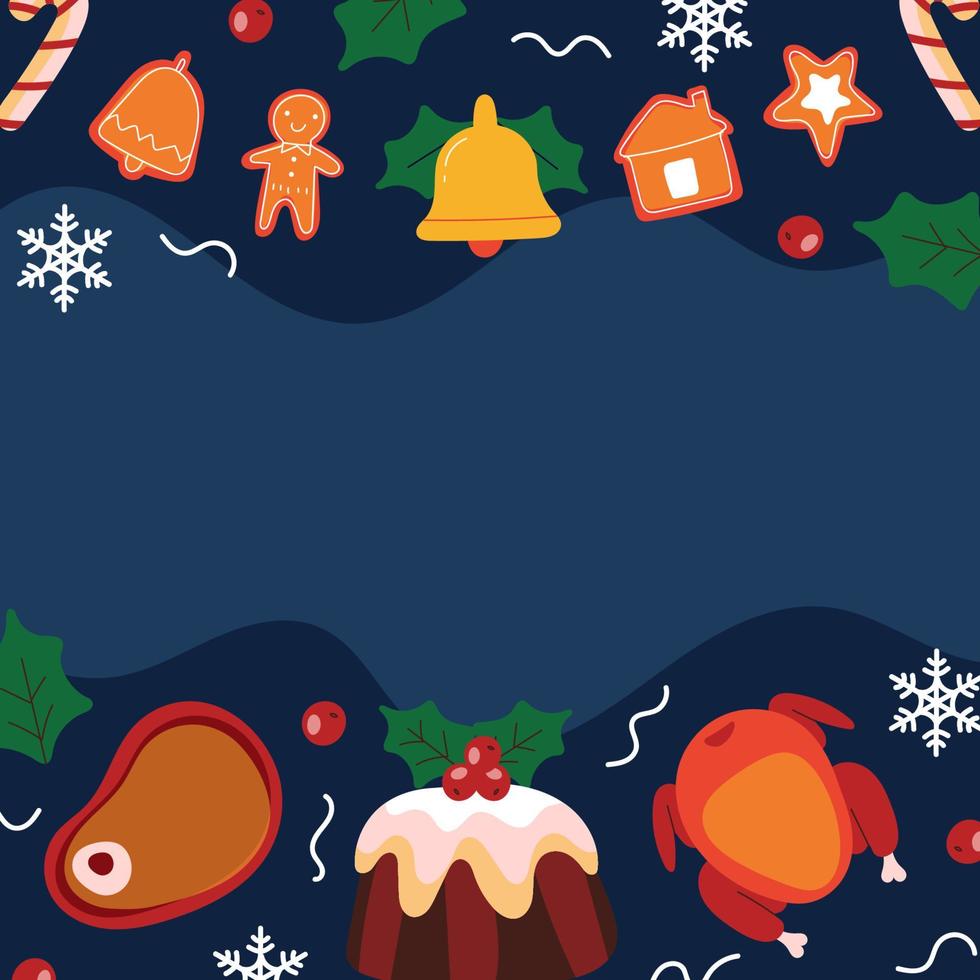 kerst eten achtergrond vector