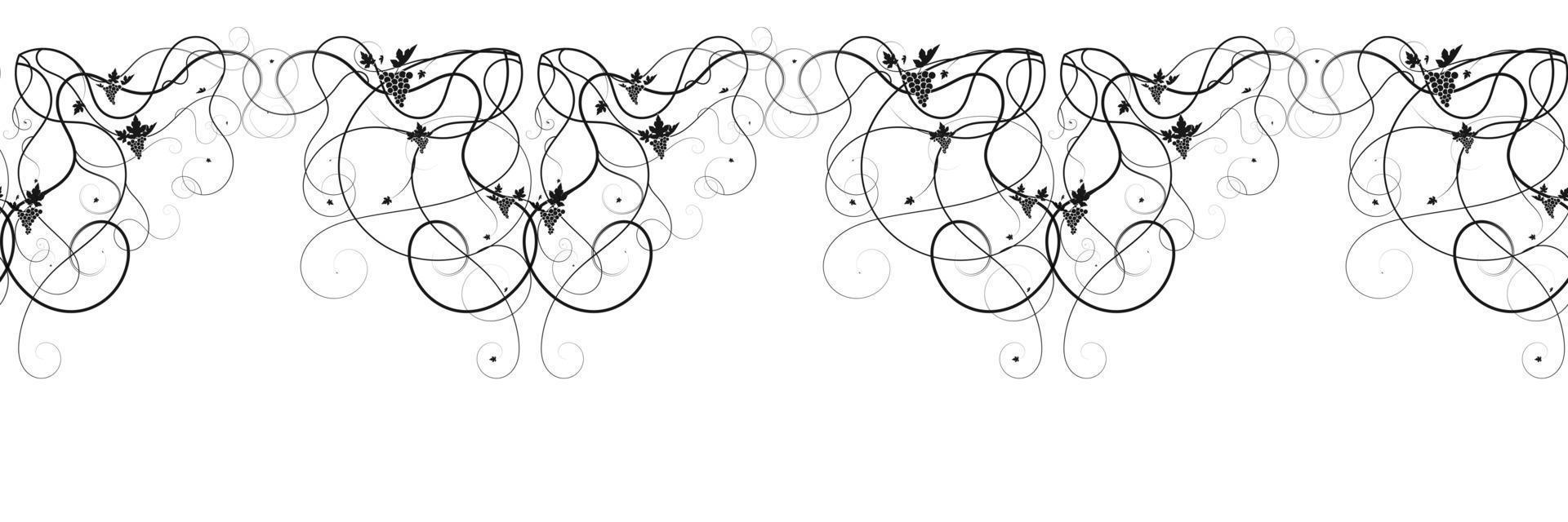 druivenpatroon contour ornament op een witte achtergrond vector