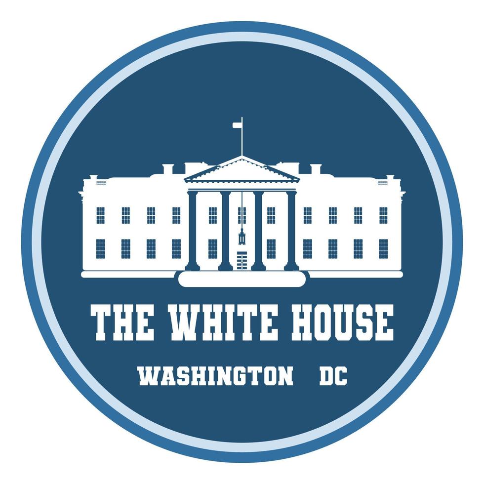 logo witte huis president amerika. vlakke stijl vector