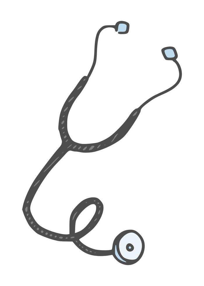 stethoscoop dokter hulpmiddel geneeskunde doodle tekening vector