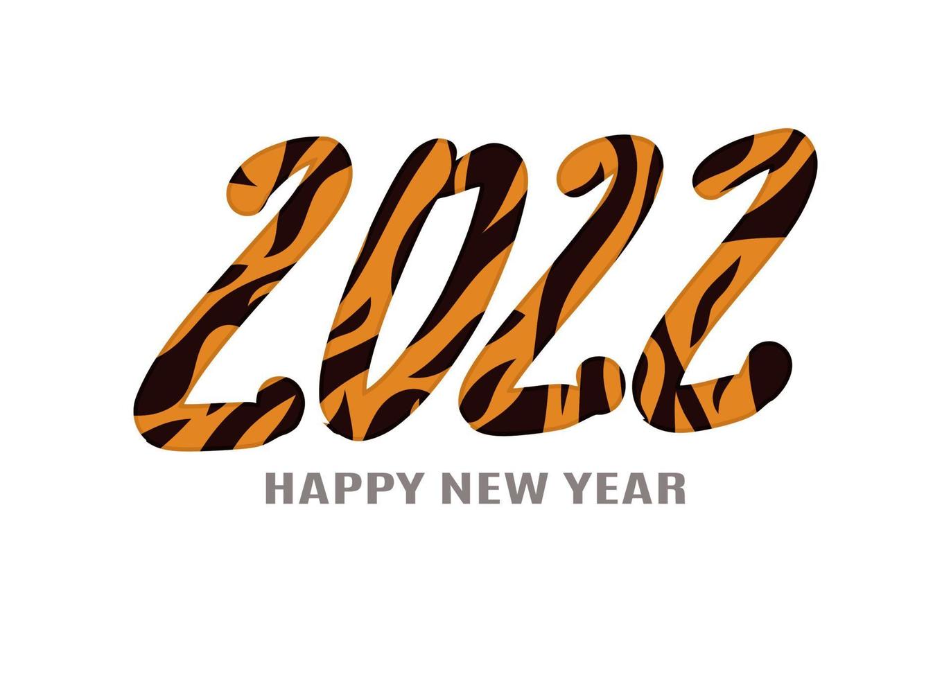 inscriptie 2022 jaar van de tijger nieuw. vlakke stijl vector