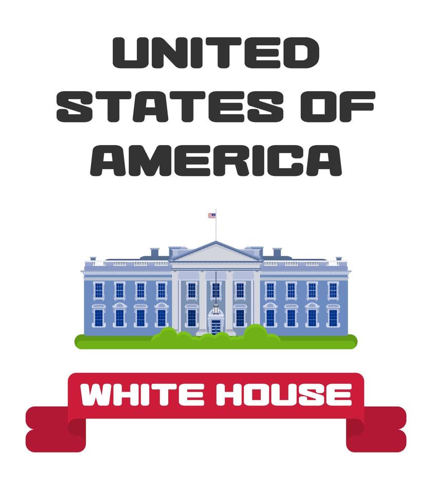 witte huis van de president amerika met lint vector