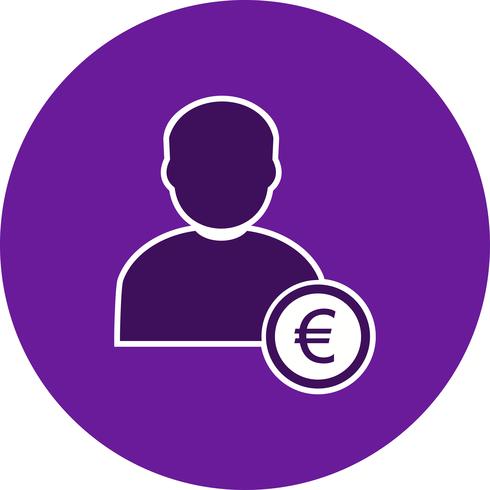 Euro met Man Vector Icon