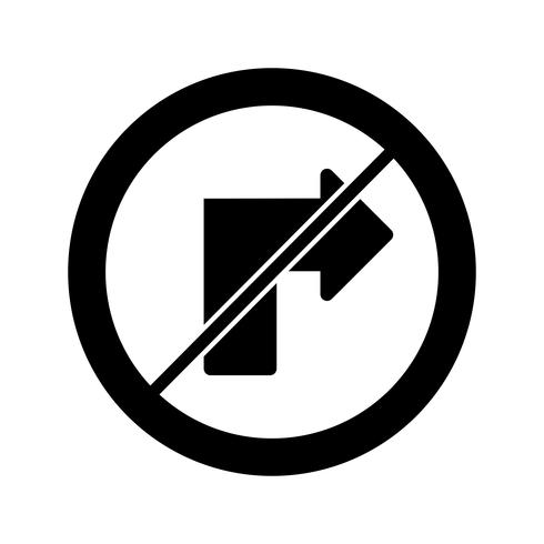 Vector Geen rechtse draai pictogram