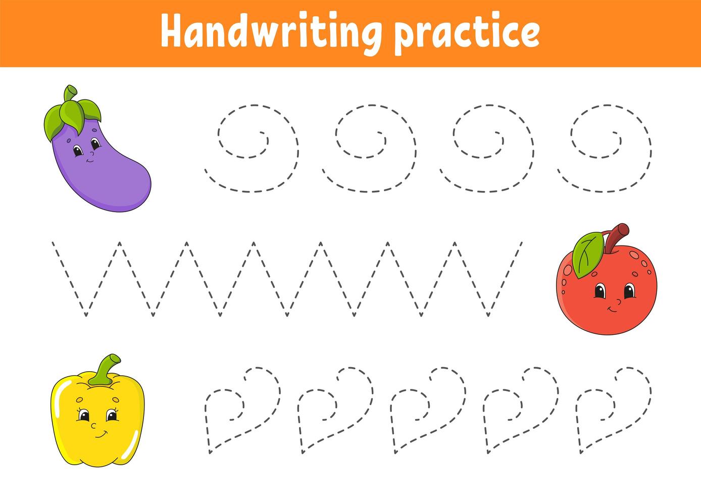 handschrift pact. onderwijs ontwikkelen werkblad. activiteiten pagina. fruit en groenten. kleurenspel voor kinderen. geïsoleerde vectorillustratie. stripfiguur. vector