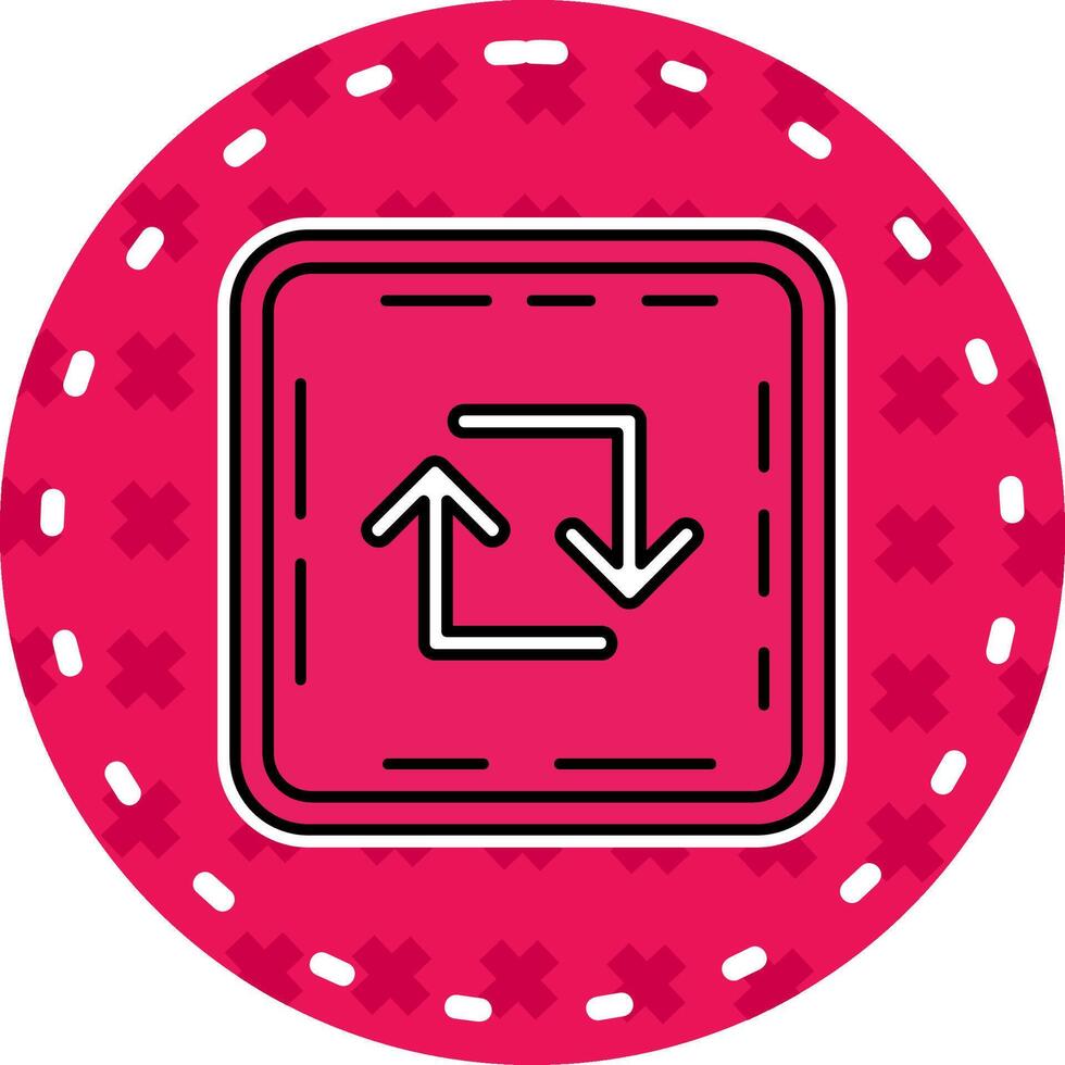 lus lijn gevulde sticker icoon vector