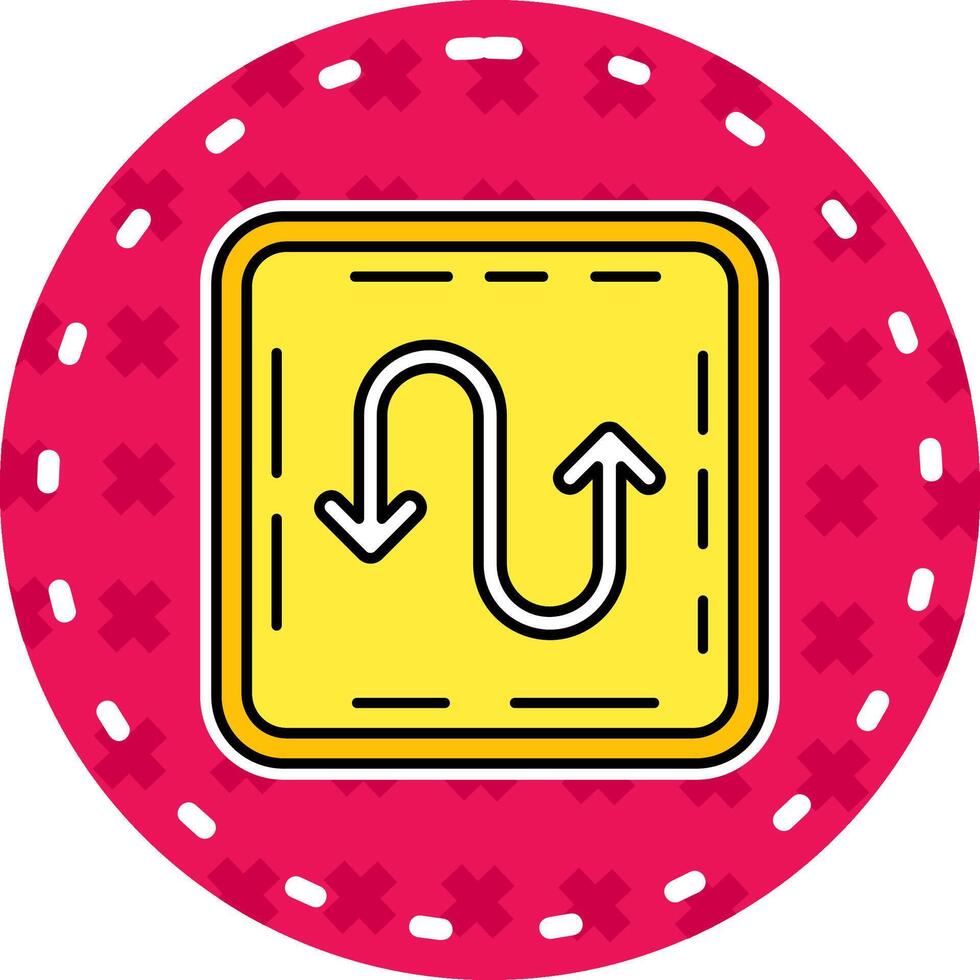 zigzag lijn gevulde sticker icoon vector
