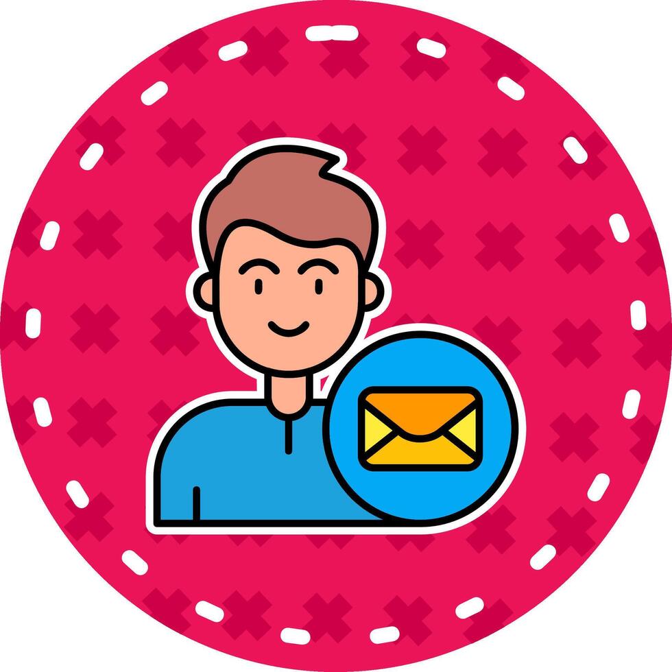 e-mail lijn gevulde sticker icoon vector