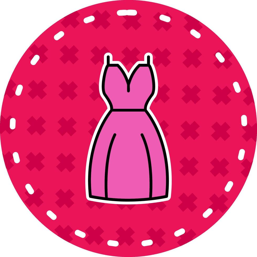avond jurk lijn gevulde sticker icoon vector
