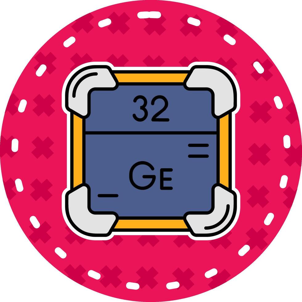 germanium lijn gevulde sticker icoon vector
