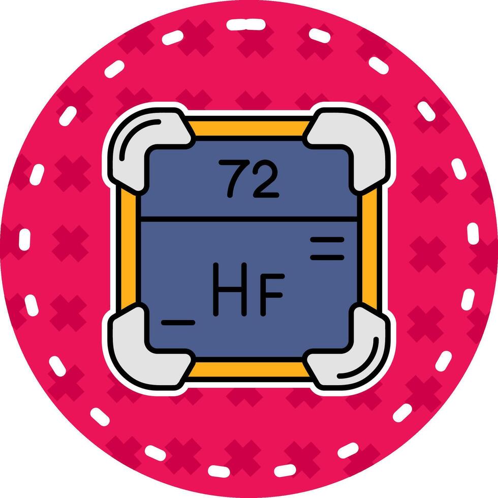 hafnium lijn gevulde sticker icoon vector