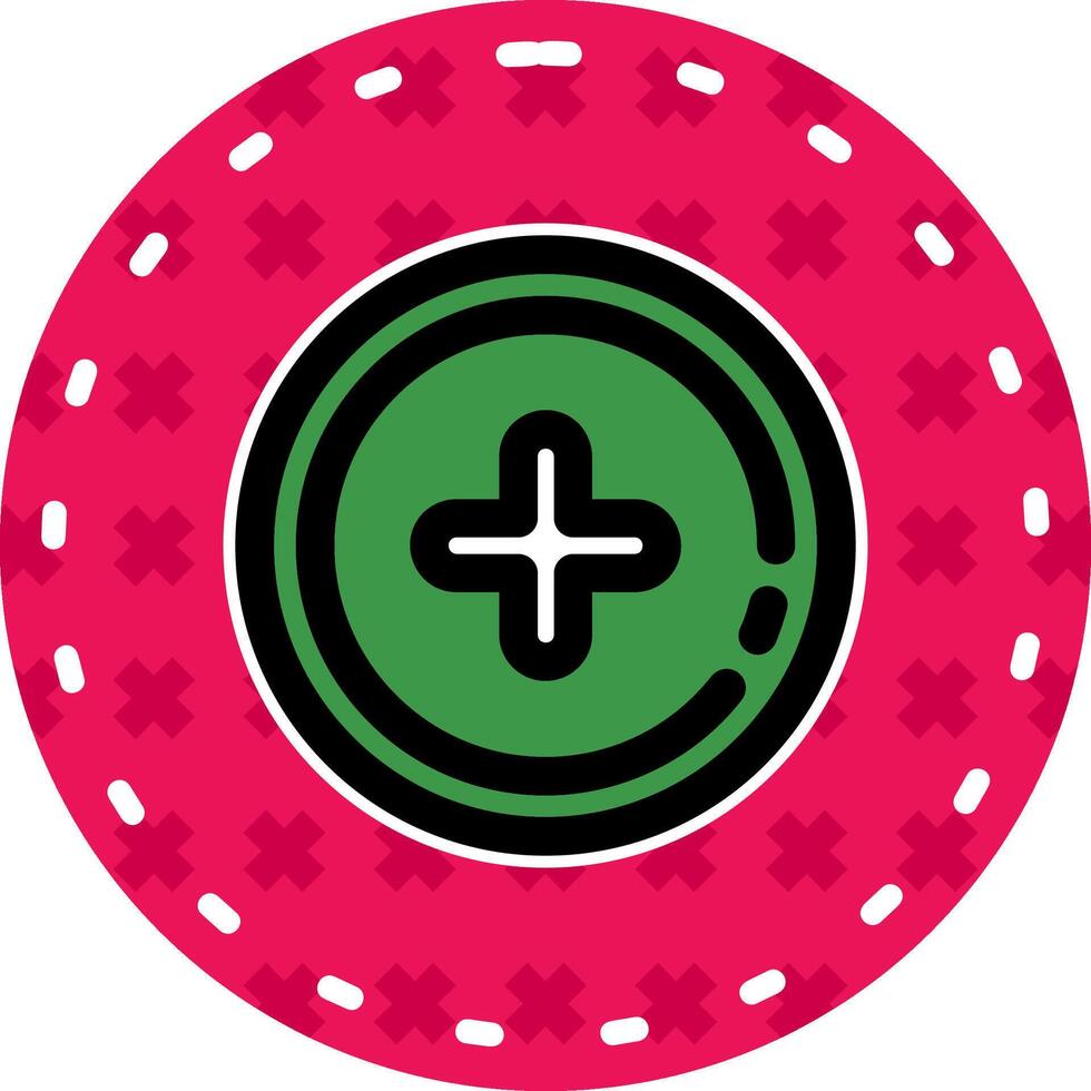 toevoegen cirkel lijn gevulde sticker icoon vector