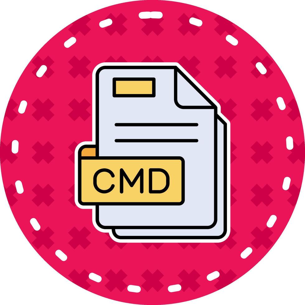 cmd lijn gevulde sticker icoon vector