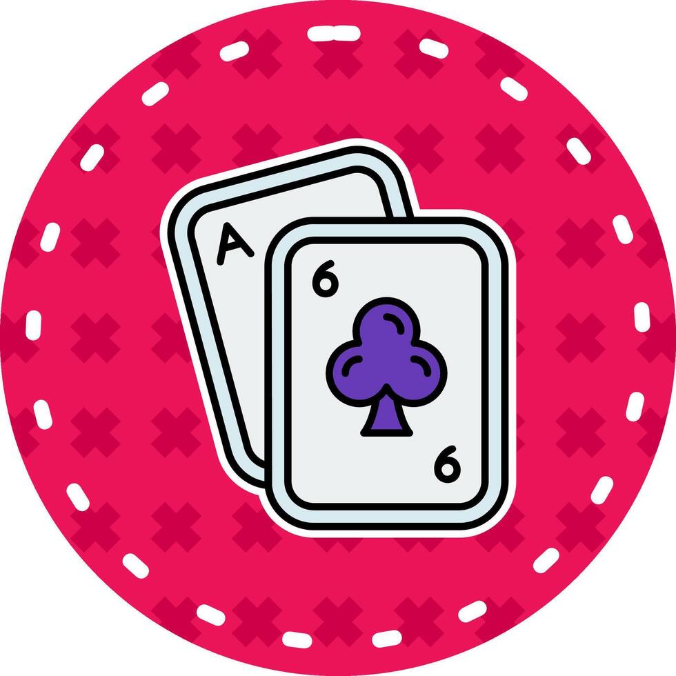 poker lijn gevulde sticker icoon vector