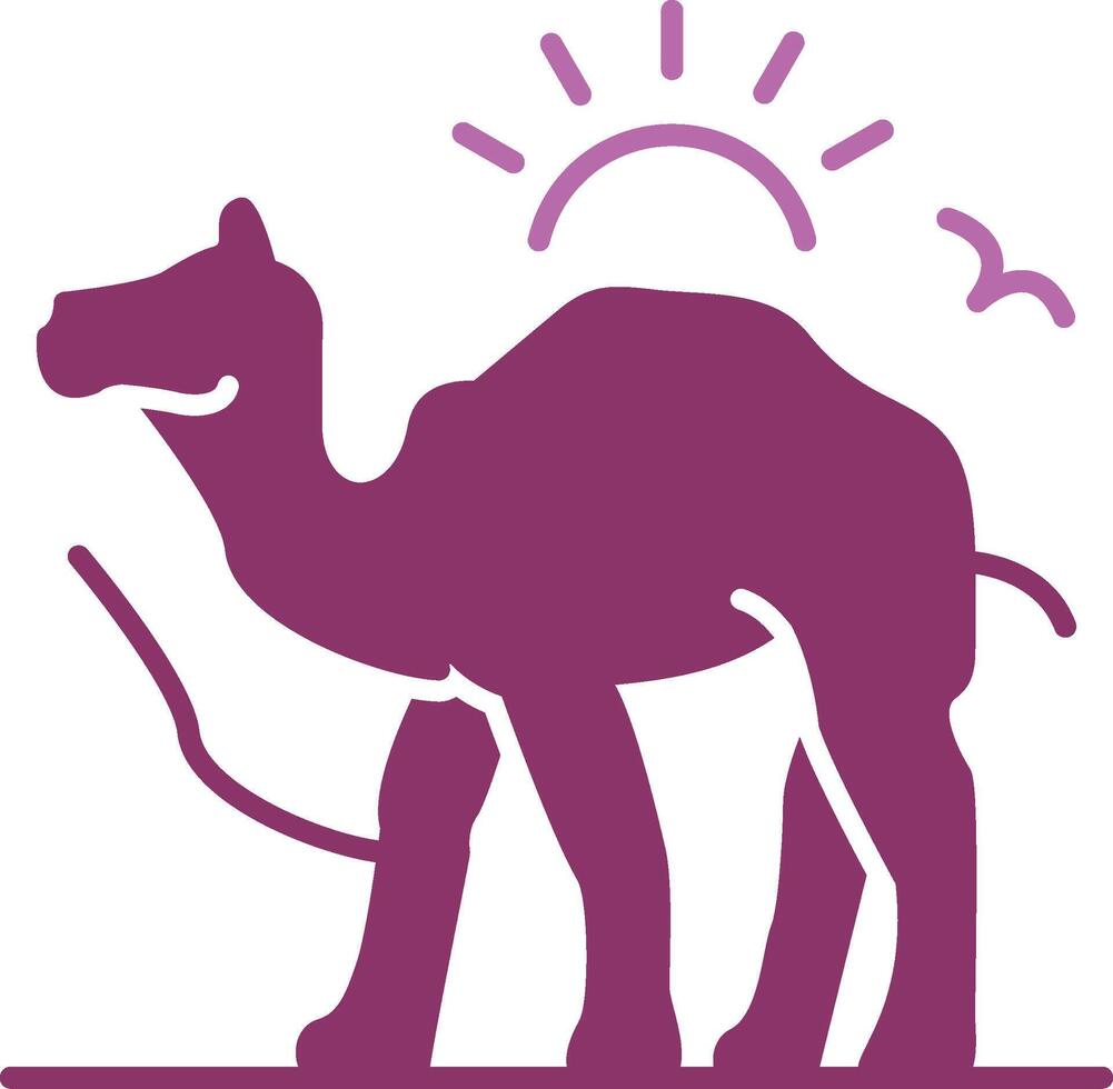 kameel glyph twee kleur icoon vector