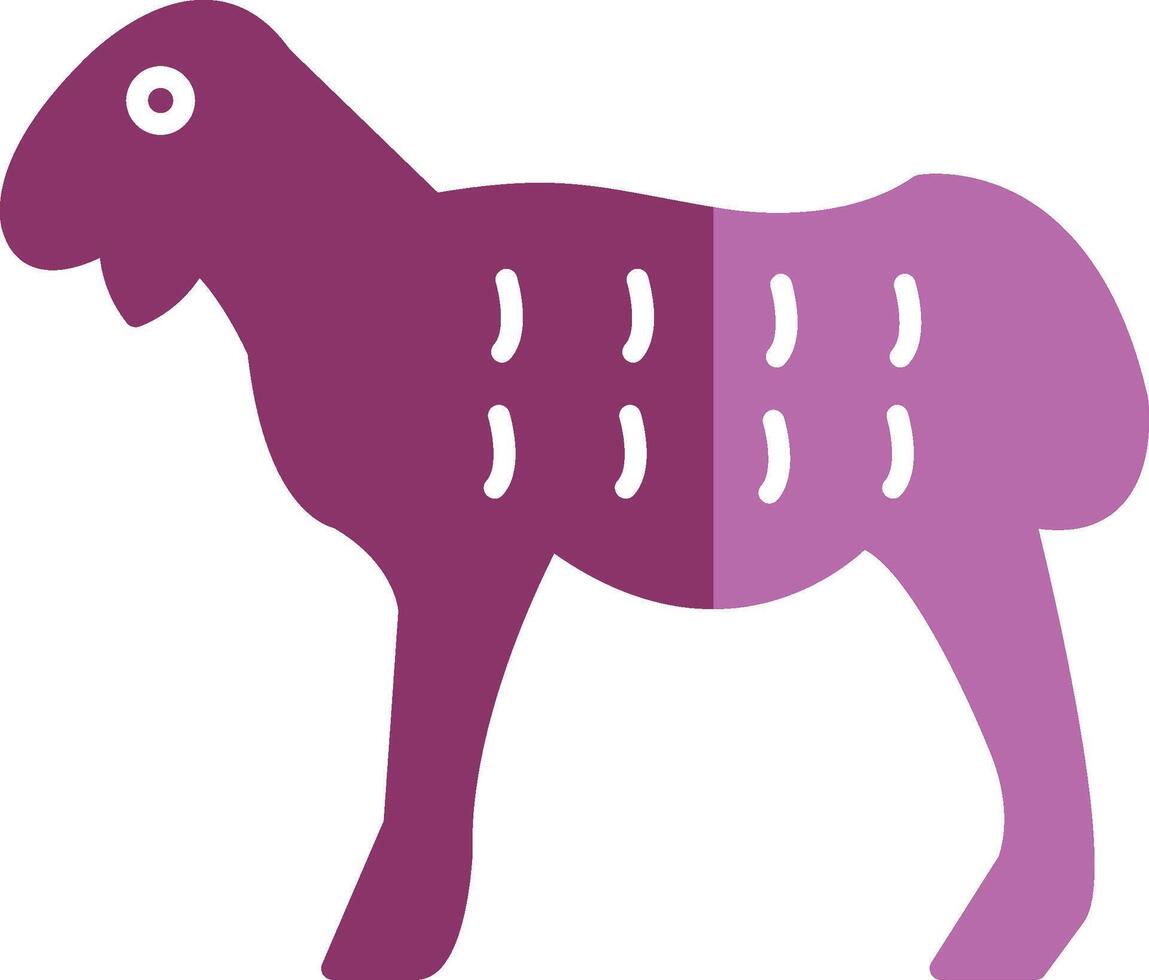 schapen glyph twee kleur icoon vector