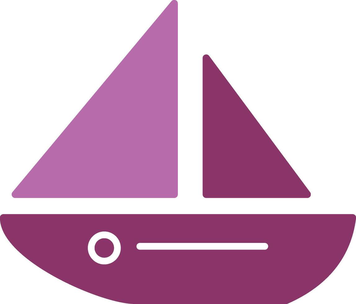 bijboot glyph twee kleur icoon vector