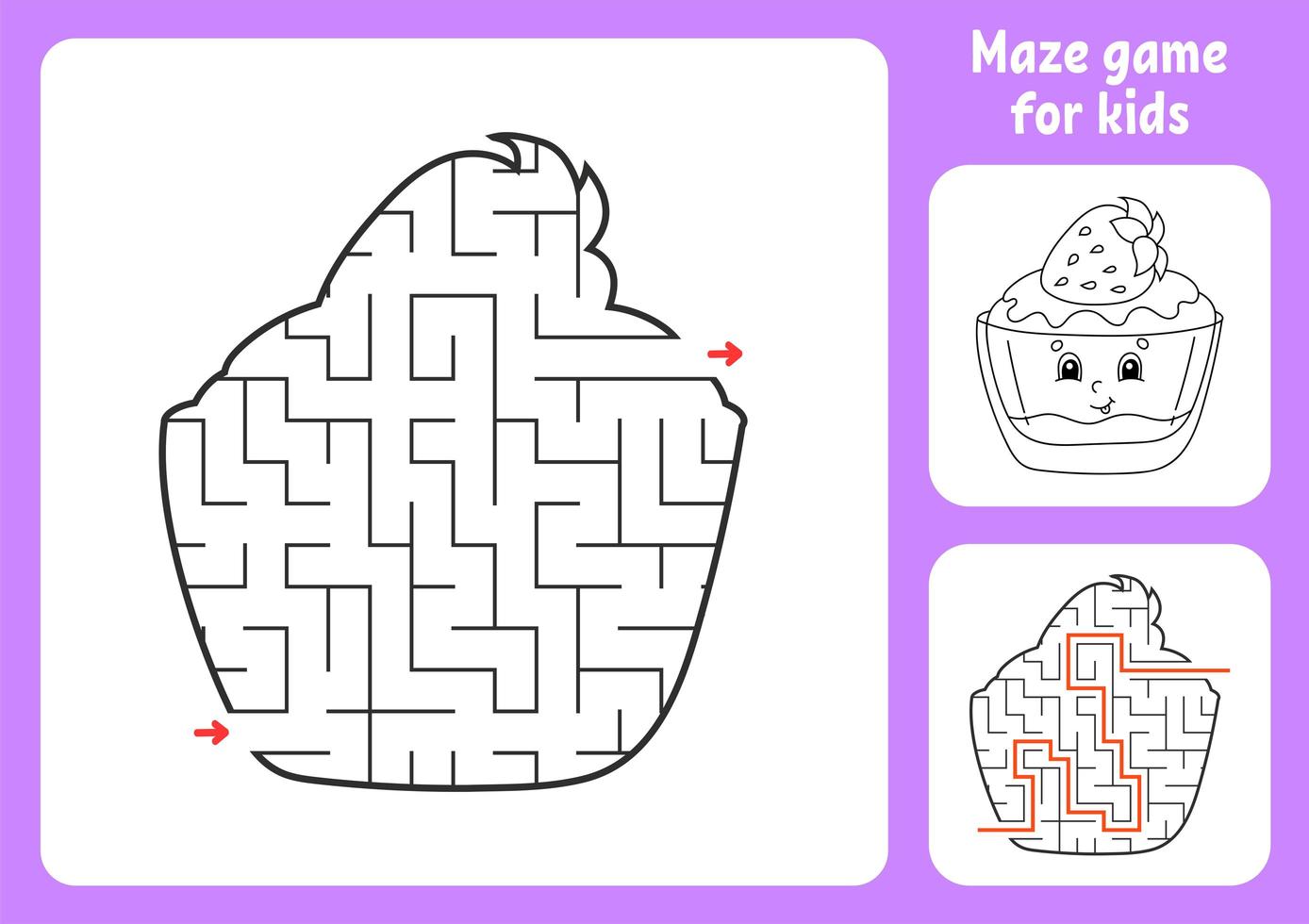 abstracte doolhof. spel voor kinderen. puzzel voor kinderen. labyrint raadsel. de juiste weg vinden. onderwijs werkblad. met antwoord. vector