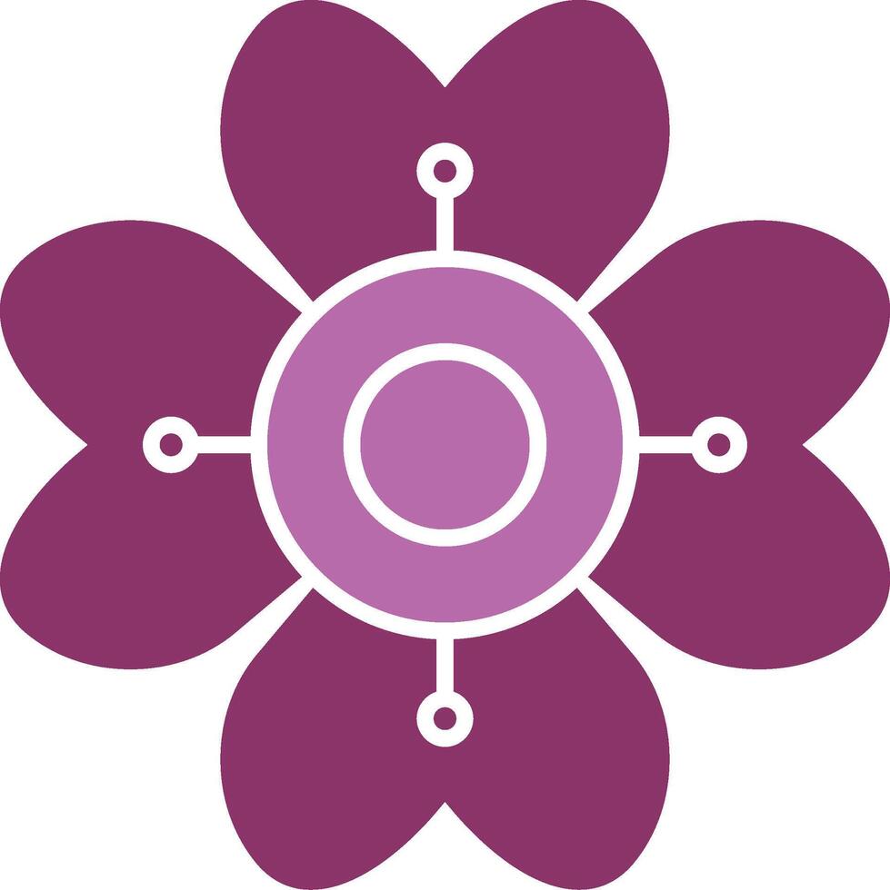 hortensia glyph twee kleur icoon vector