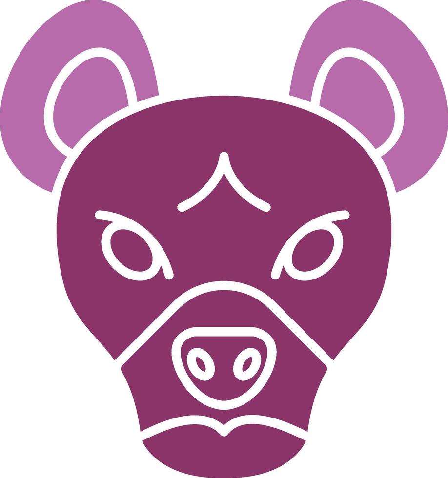 hyena glyph twee kleur icoon vector