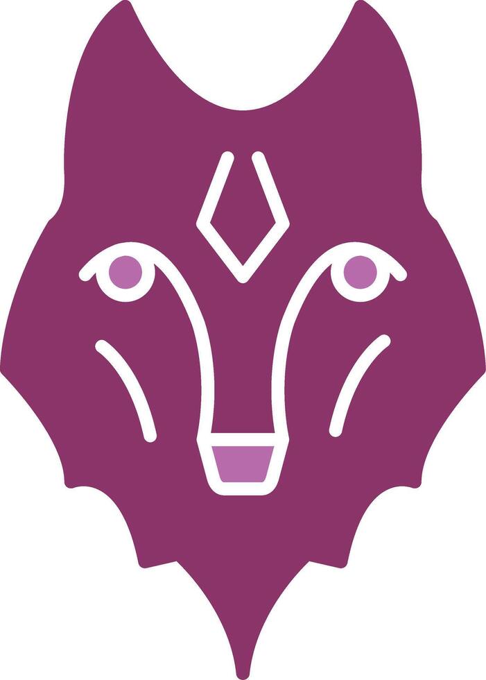 wolf glyph twee kleur icoon vector