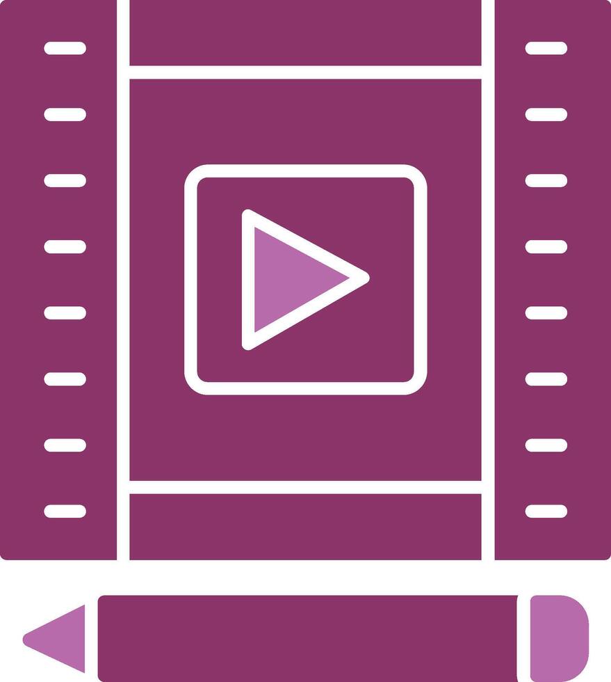 video bewerken glyph twee kleur icoon vector