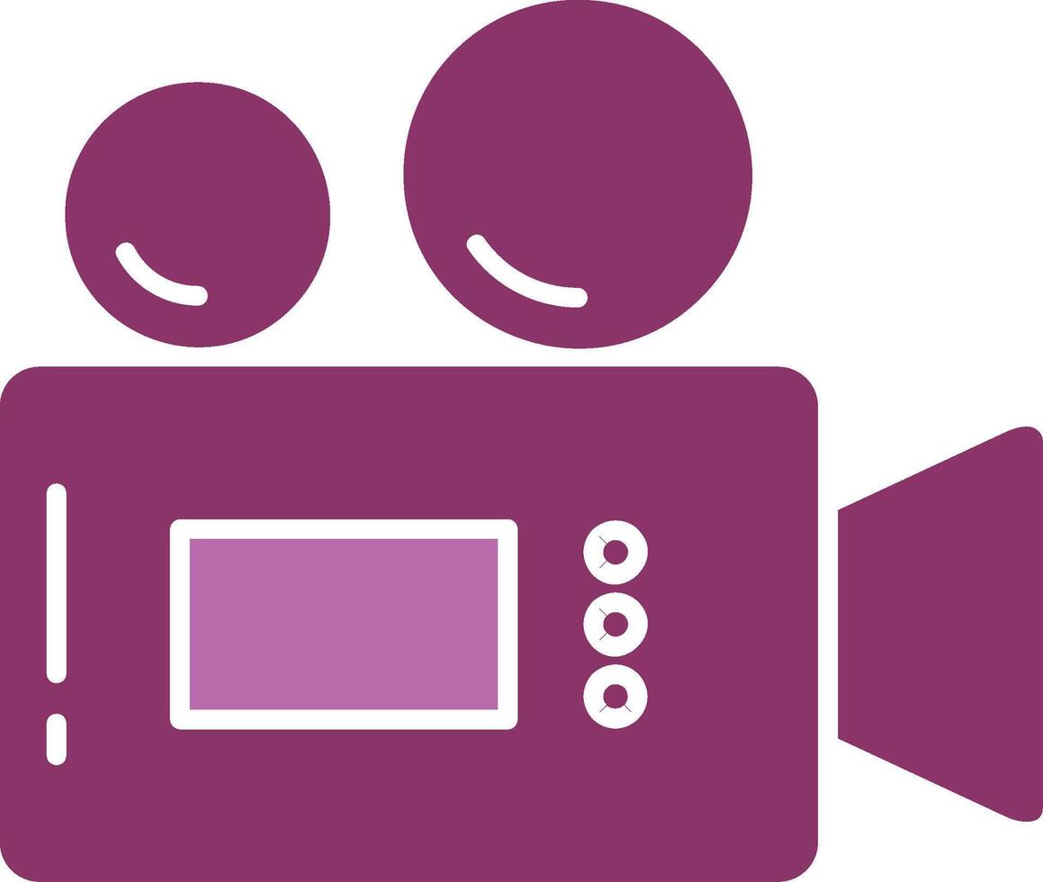 video camera glyph twee kleur icoon vector