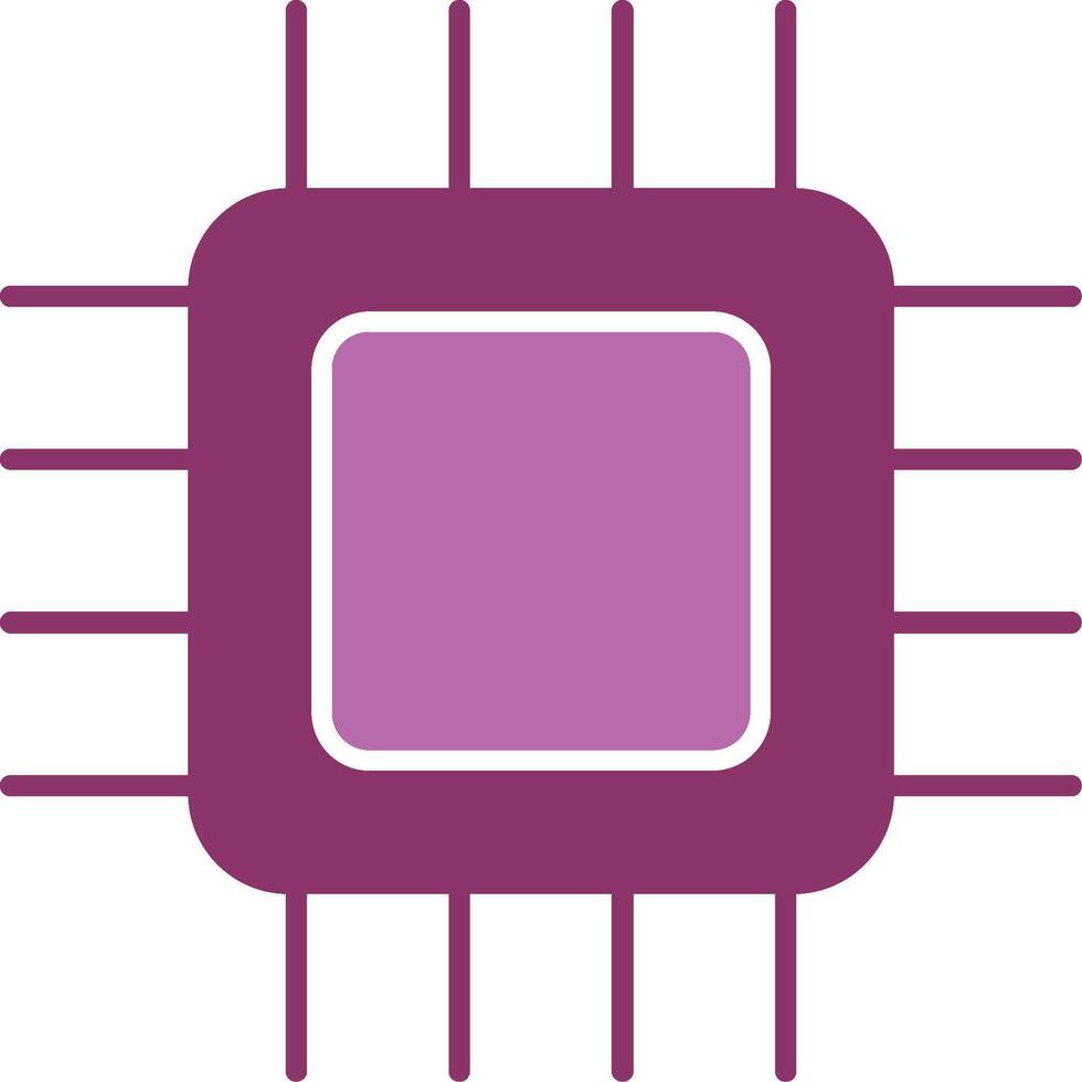 CPU glyph twee kleur icoon vector