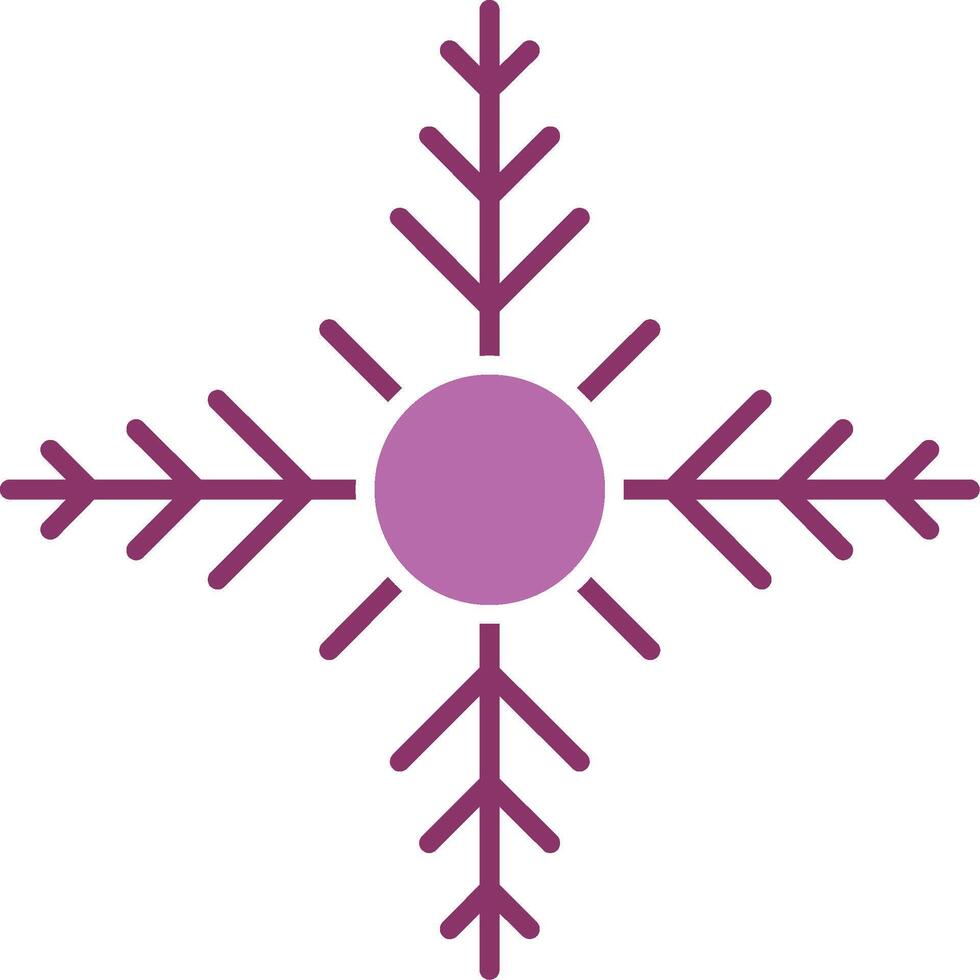 sneeuwvlok glyph twee kleur icoon vector
