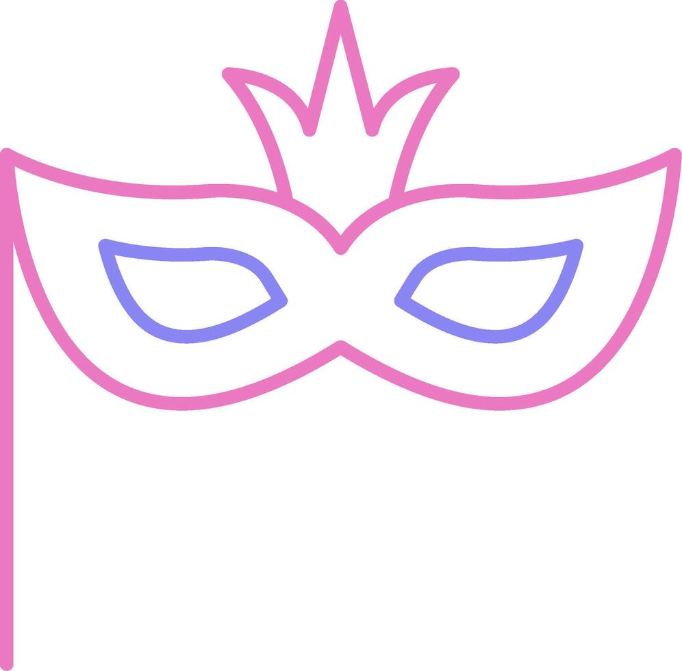 carnaval masker lineair twee kleur icoon vector