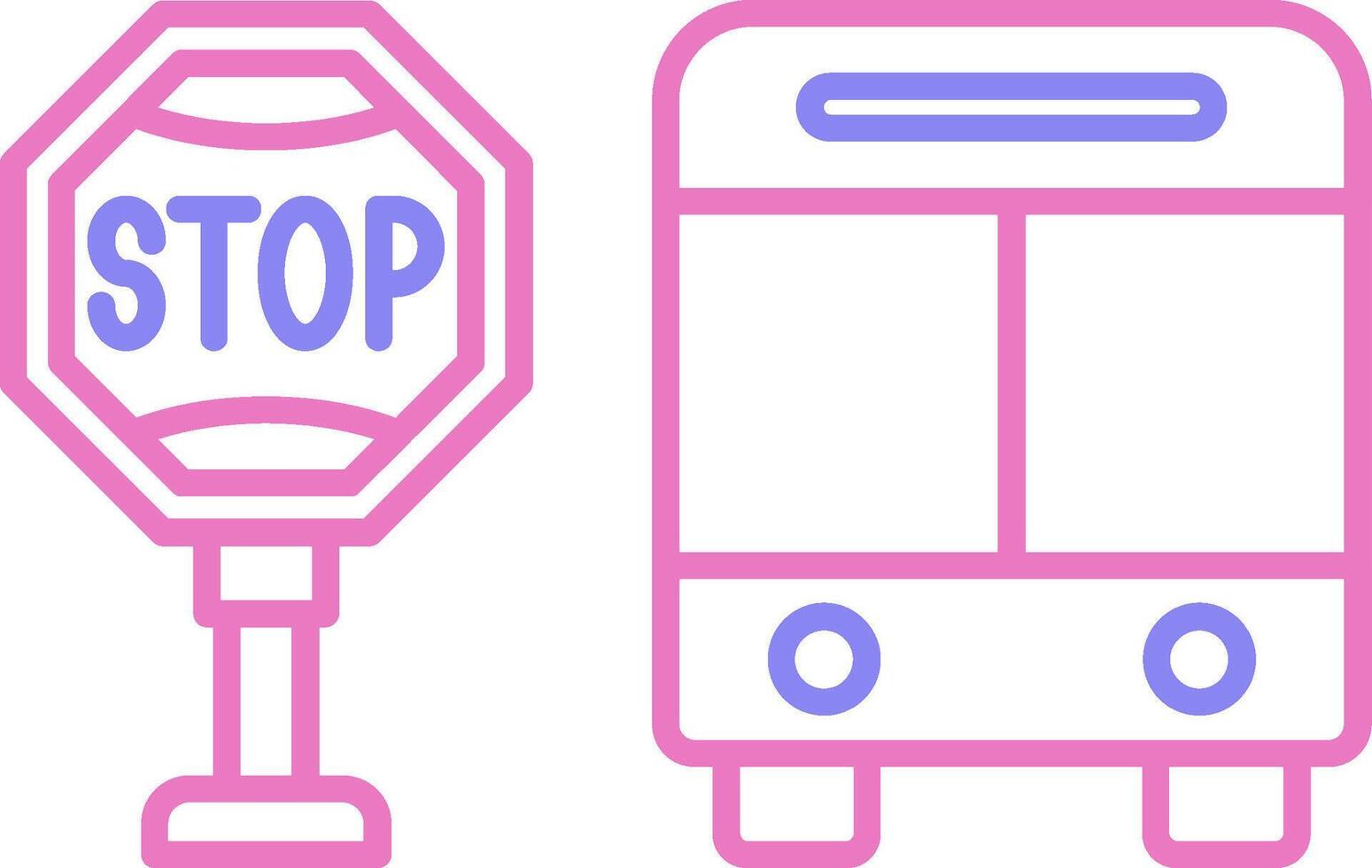 bus hou op lineair twee kleur icoon vector