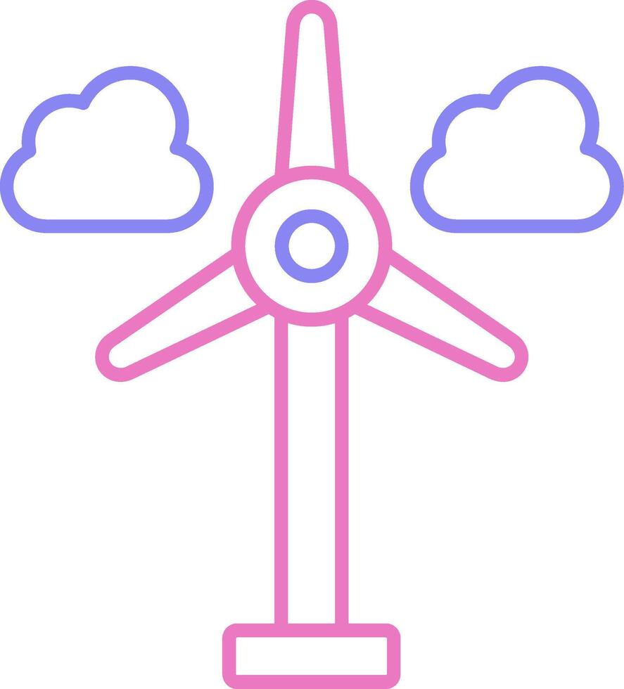 wind turbine lineair twee kleur icoon vector