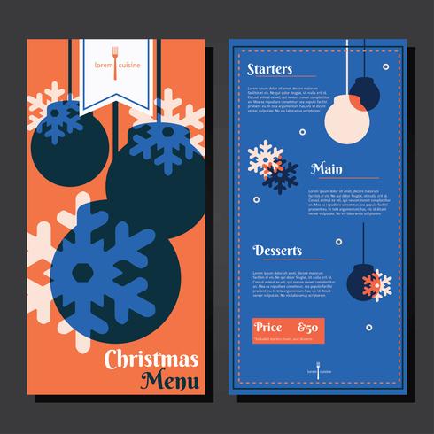 Kerst Diner Menu Sjabloon Vector