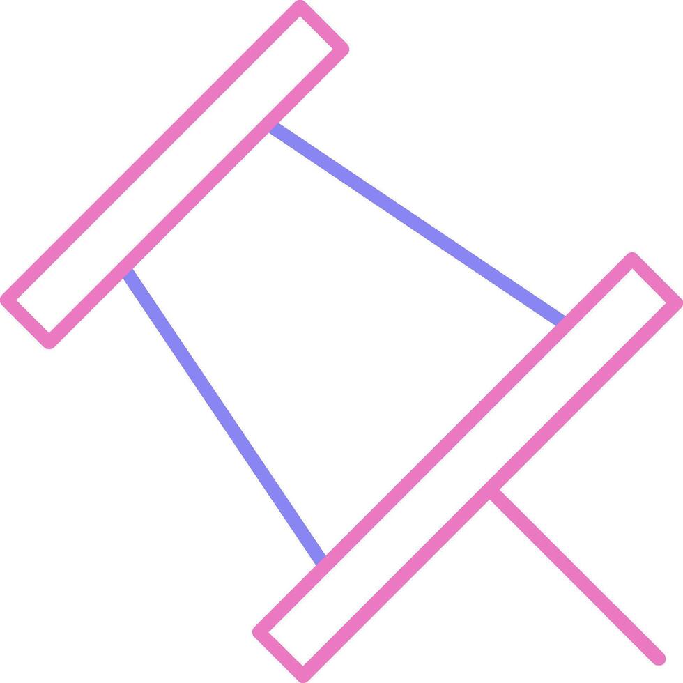Duwen pin lineair twee kleur icoon vector