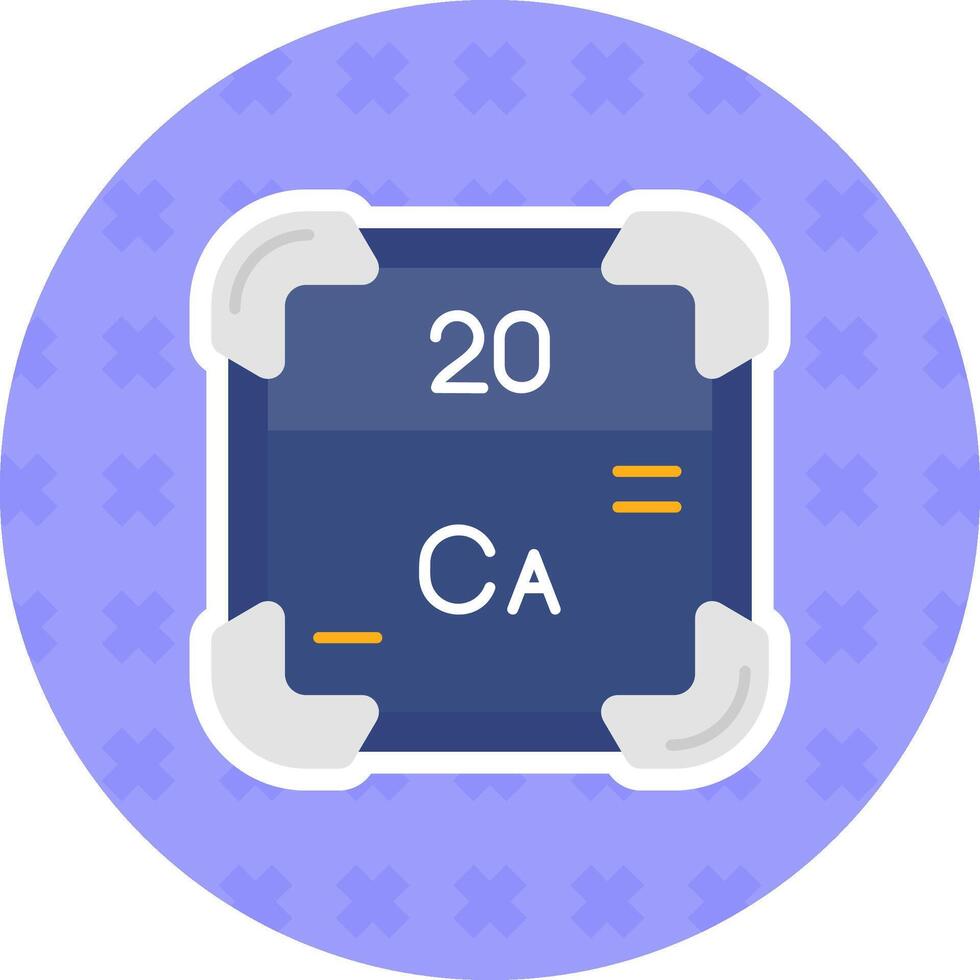 calcium vlak sticker icoon vector