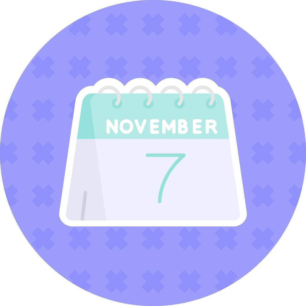 7e van november vlak sticker icoon vector
