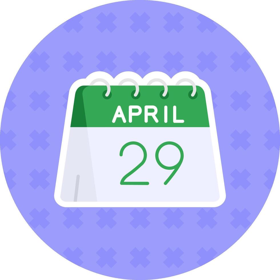 29e van april vlak sticker icoon vector