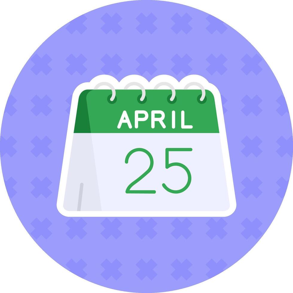 25e van april vlak sticker icoon vector