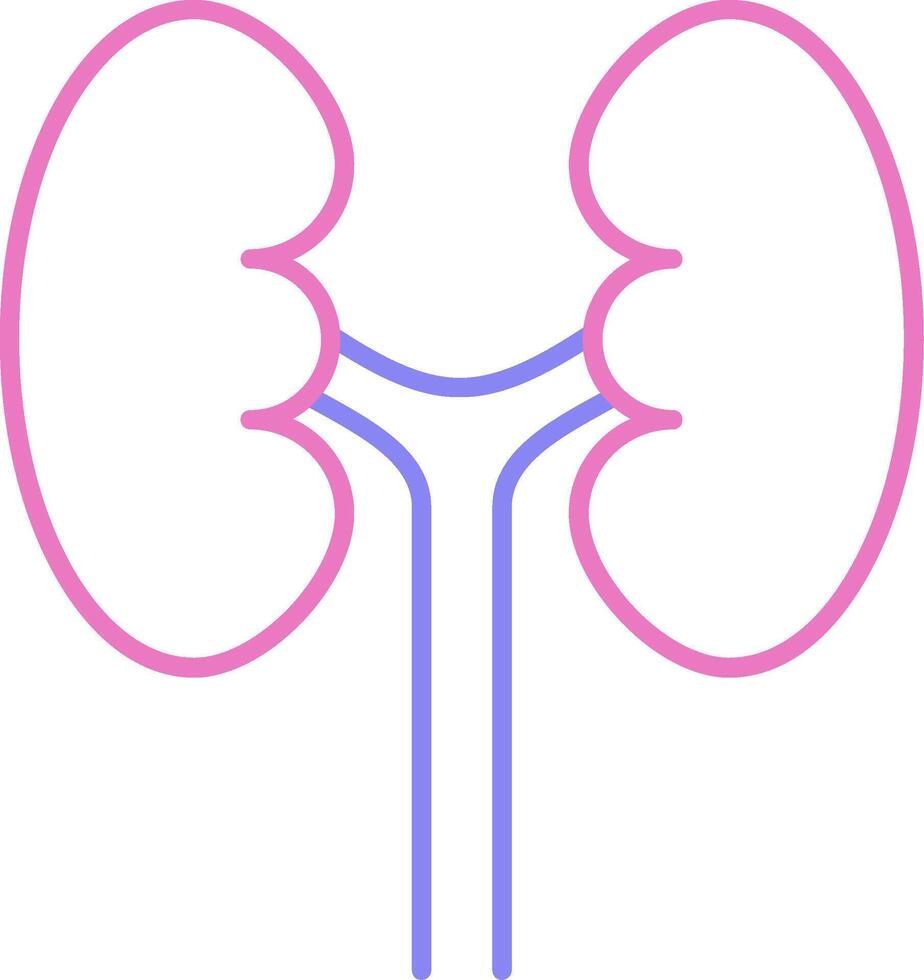 urologie lineair twee kleur icoon vector