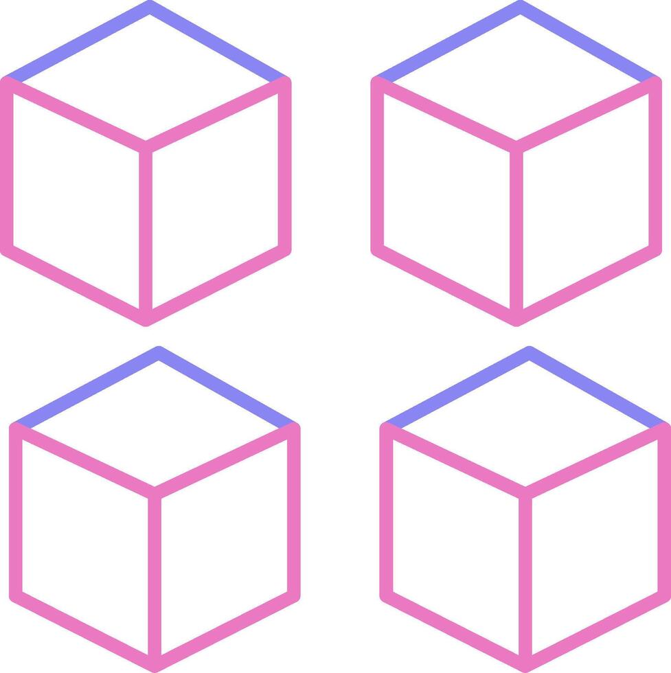 kubus lineair twee kleur icoon vector
