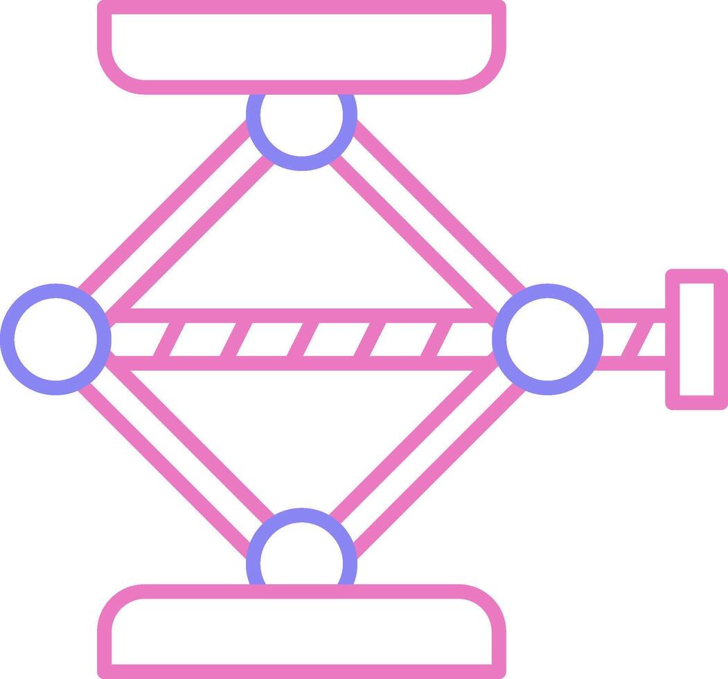 schroef jack lineair twee kleur icoon vector