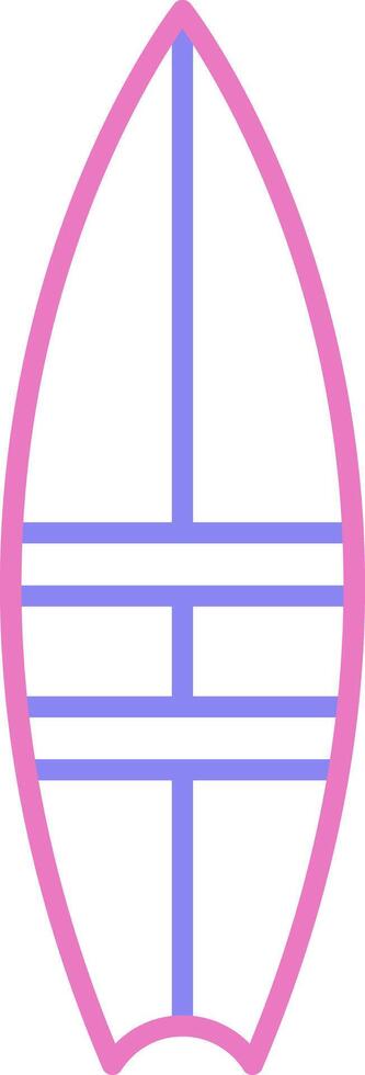 surfboard lineair twee kleur icoon vector